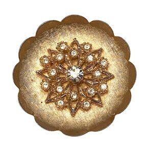 Vintage 1950s Rhinestone Gold Brooch